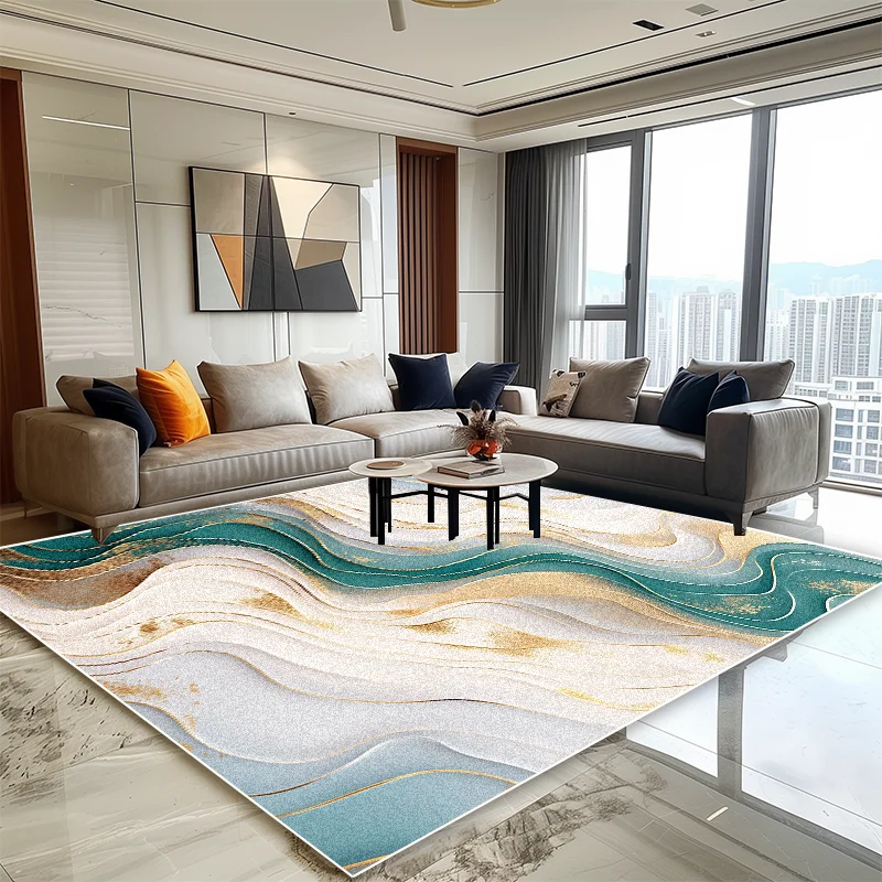 

Абстрактный ковер с чернилами для гостиной, роскошное украшение для дома, большой ковер для дивана, современная спальня, гостиная, нескользящий коврик для входной двери