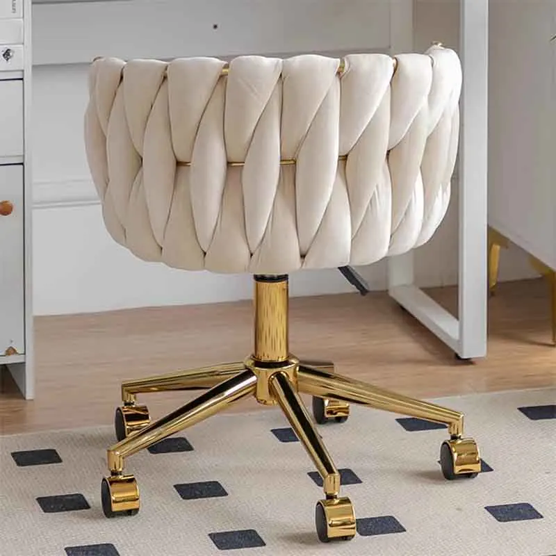 Nordic Furniture Luxury Makeup Chair Bedroom Dressing Stool Roller Leisure Seat Rotating Living Room Chairs Leisure Office Chair