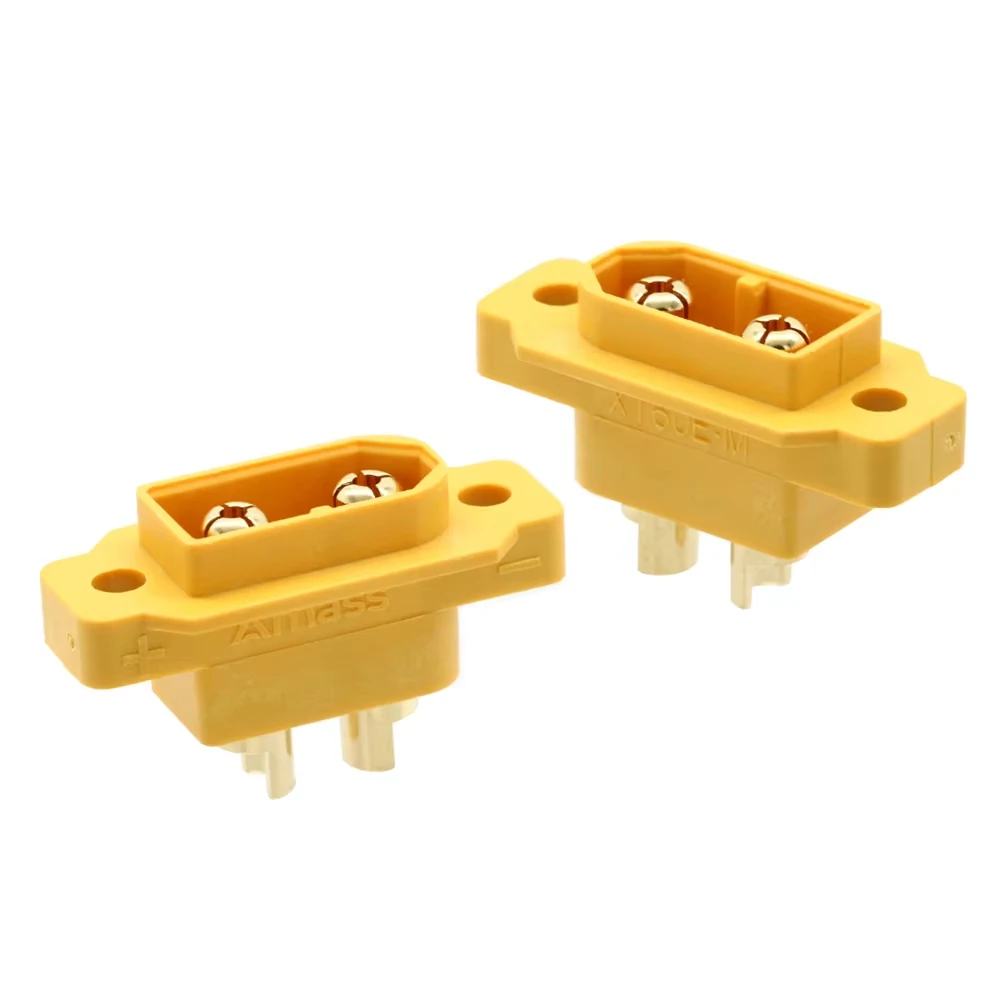 Amass XT60E-M XT60E XT60 Brass Gold Plated Male Plug Screws Mountable Connector For Racing FPV Multicopter Fixed Board DIY