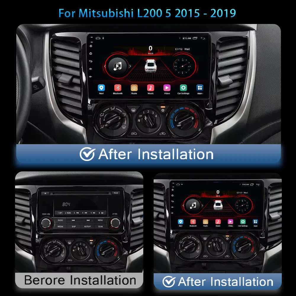 

2 Din Android 13 Auto Car Radio Multimedia Video Player Stereo For Mitsubishi L200 5 2015-2019 GPS Navigation Carplay Screen DVD