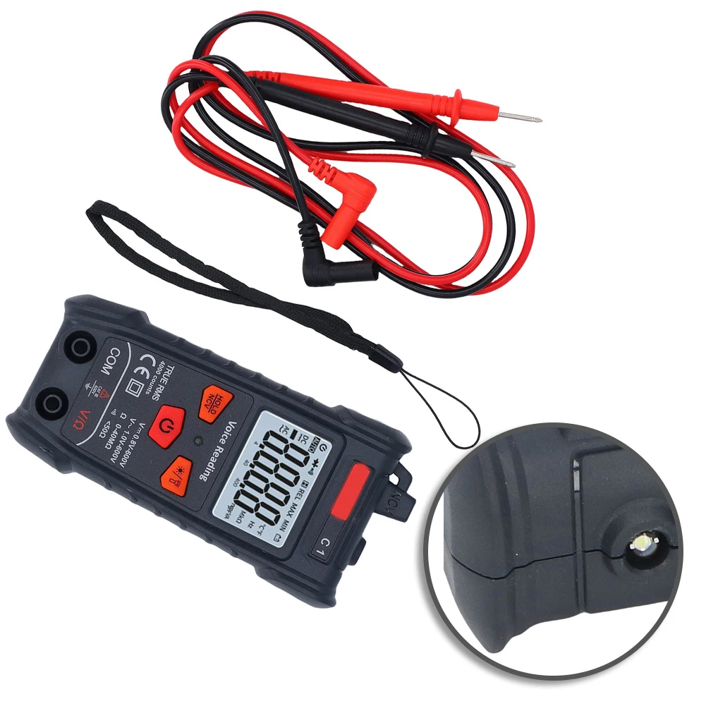 C1 Digital Multimeter 4000 Count True RMS AC DC Voltage Resistance Tester with NCV Function Backlit LCD and LED Illumination