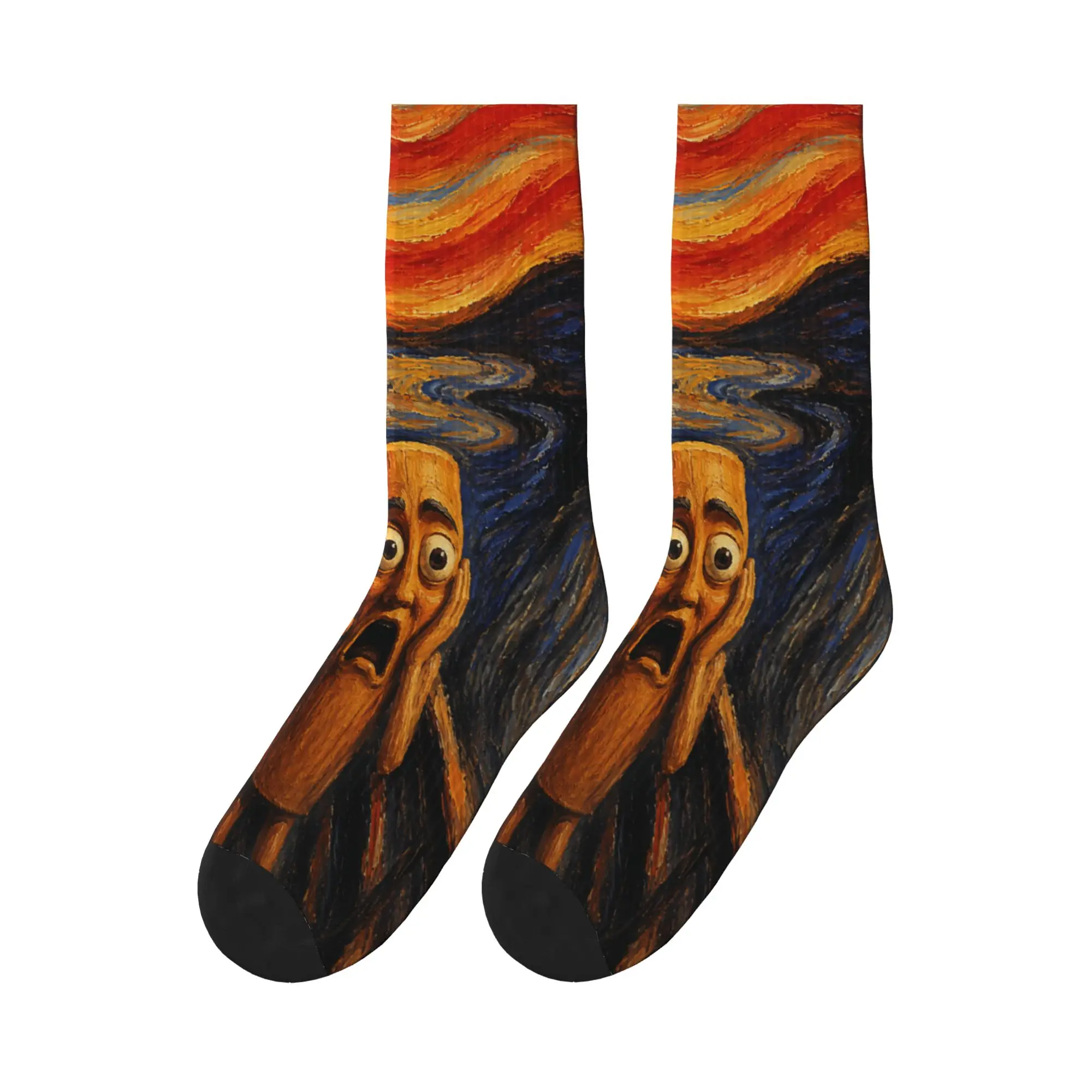 Tung Tung Tung Sahur Scream Famous Painting Parody Meme Socks Non-Slip Stockings Men Warm Soft Cycling Socks Autumn Kawaii Socks