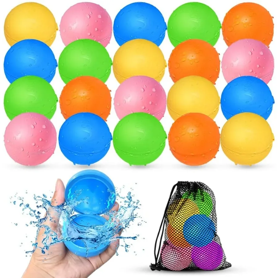 20 pezzi palloncini d'acqua riutilizzabili giocattoli d'acqua estivi palla d'acqua magnetica per giochi all'aperto piscina giocattolo giocattoli da spiaggia per