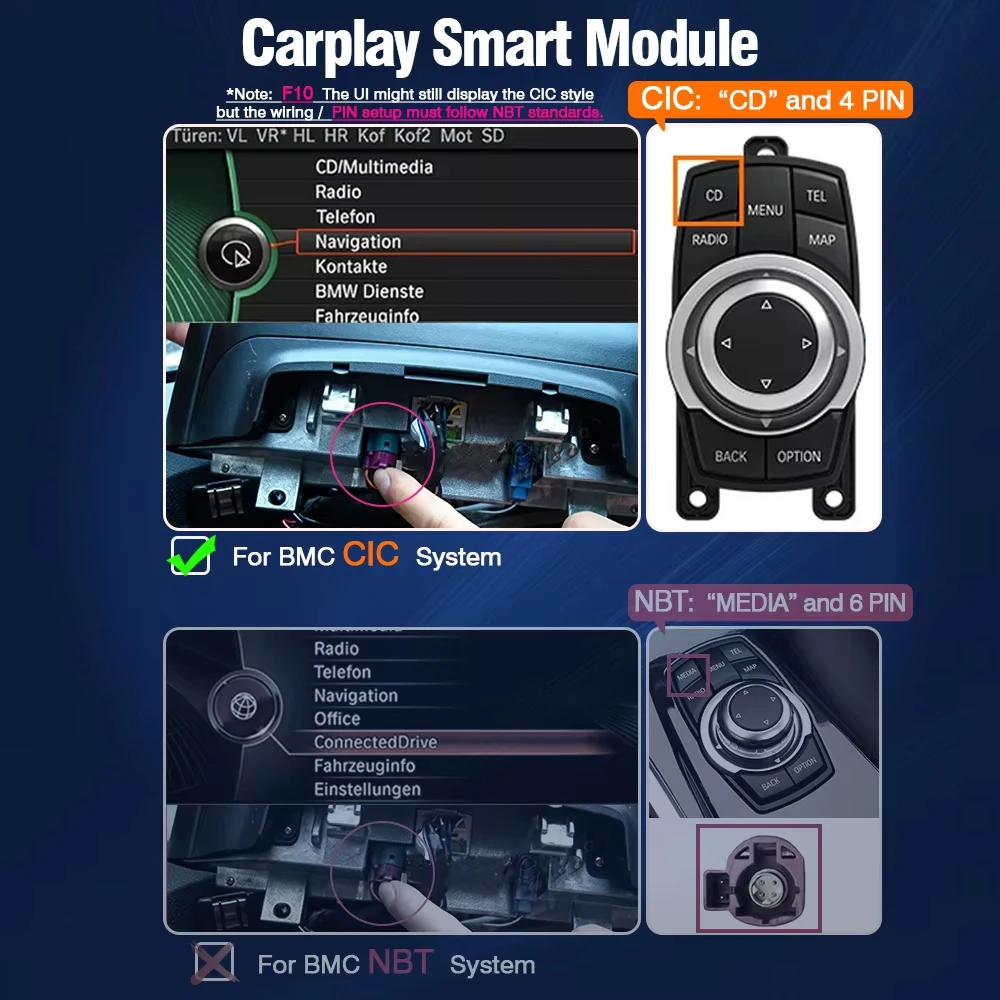 NEUE Drahtlose CarPlay Android Für BMW NBT CIC System 1 2 3 4 5 Serie X1 X3 X4 X5 F20 F30 F31 F34 F10 F48 F25 F26 F15 F60 F10 E84
