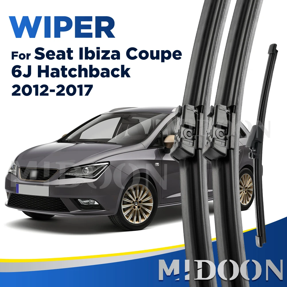 MIDOON Wiper For Seat Ibiza Coupe 6J Hatchback 2012-2017 2013 Wiper Front & Rear Wiper Blades Windscreen Brushes 24