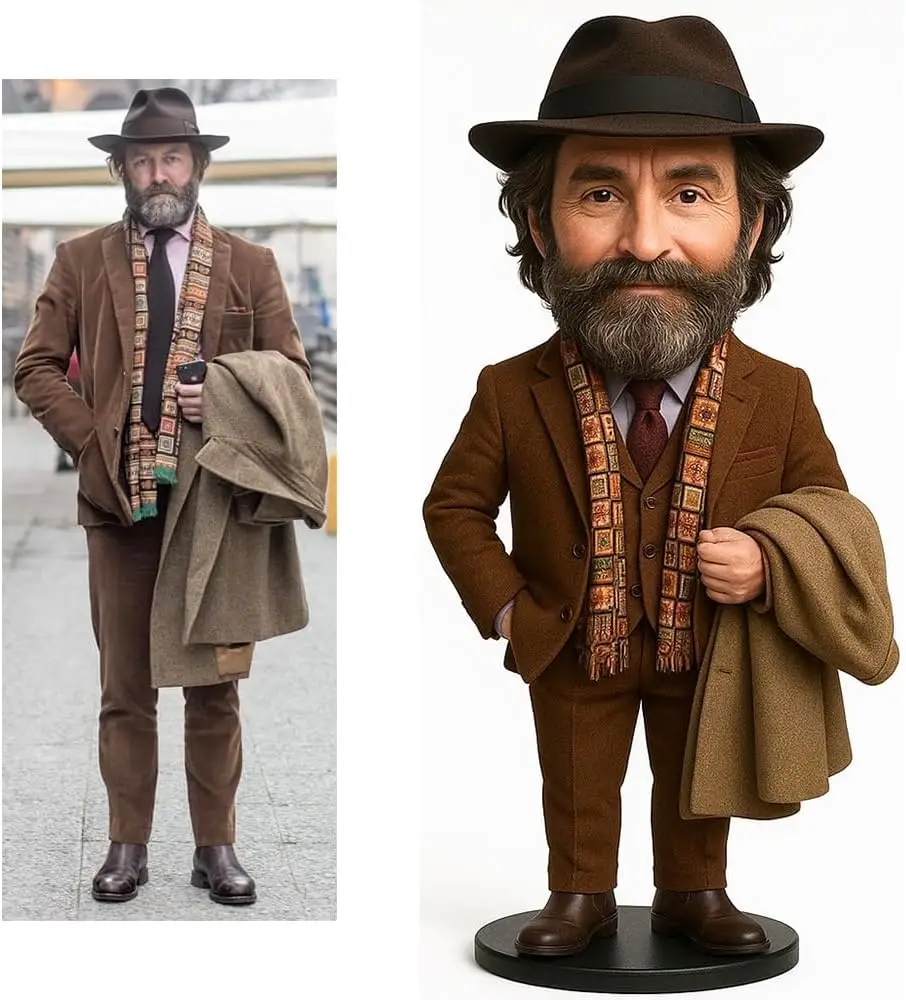 Custom Bobblehead – Personalized Gift for Boss, Grandpa, Husband,Handmade Figurine for Birthday, Retirement, Anniversary