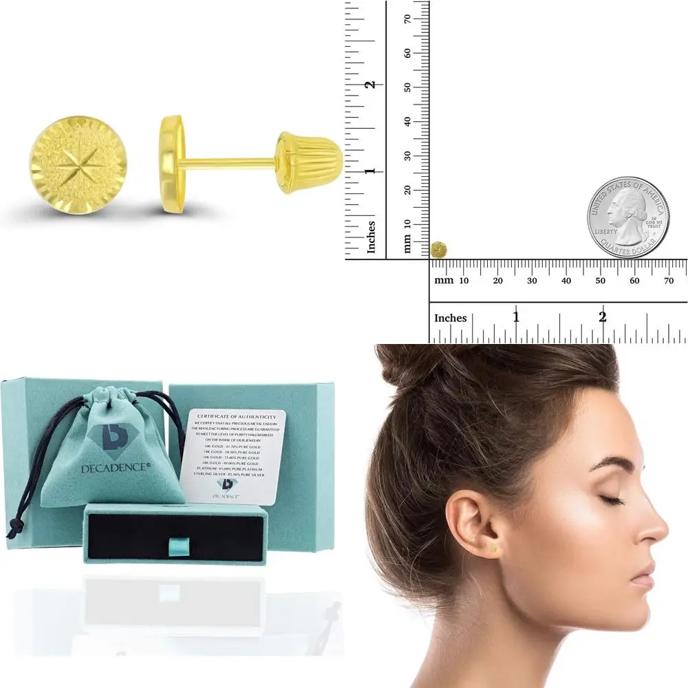 

Серьги-гвоздики из желтого золота 14 карат с полированной завинчивающейся спинкой — разнообразные круглые, треугольные, квадратные, сердце, луна, ювелирные изделия с длинным хвостом