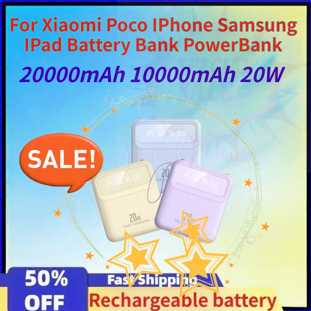 

20000mAh 10000mAh Power Bank Fast Charge Digital Display for Xiaomi Poco IPhone Samsung IPad Battery Bank PowerBank