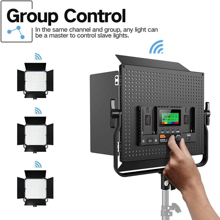 Pixel K80 RGB 45W 2600-10000K 552 LEDs Photography Fill Light Panel Lamp With LCD Display,US Plug Standard Set