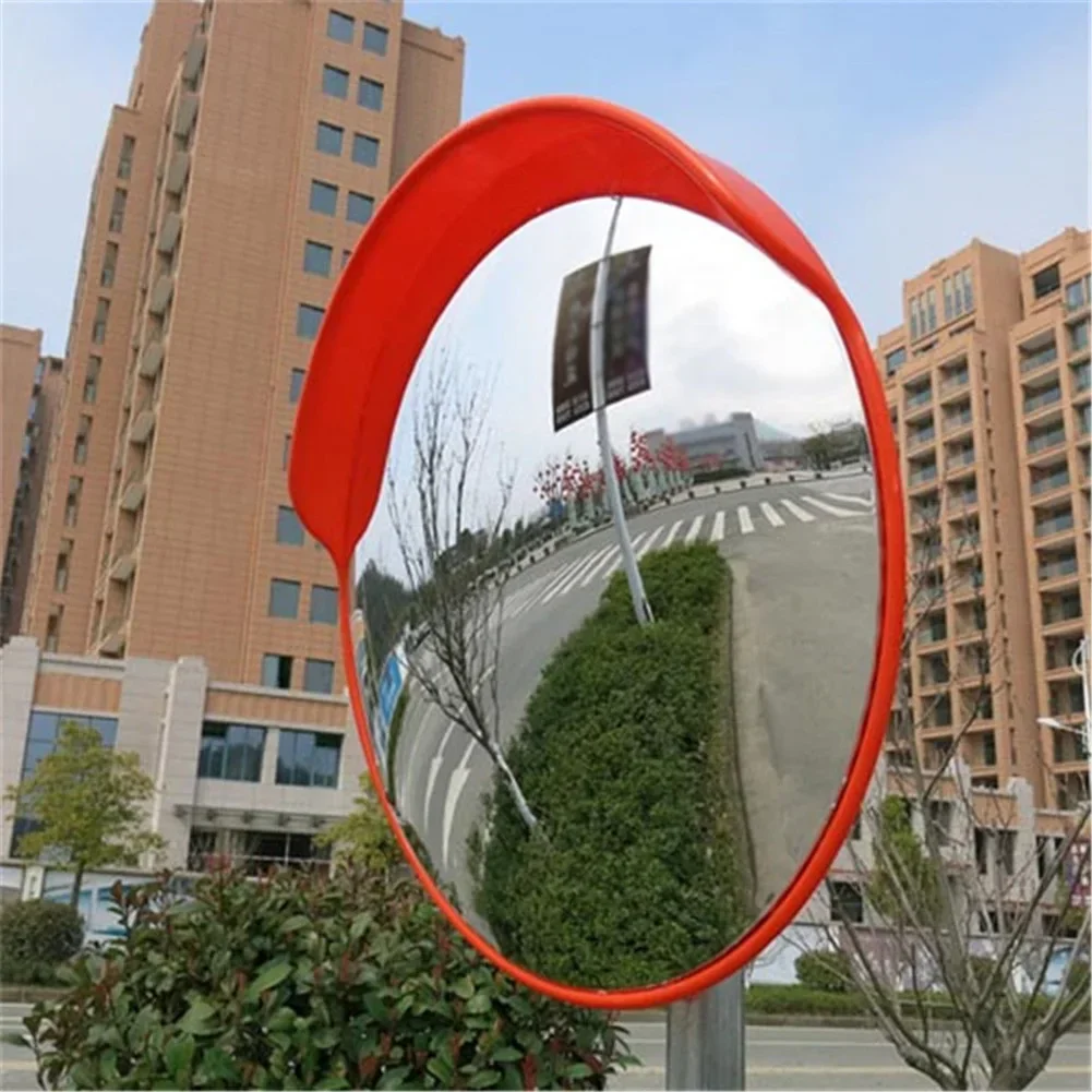 Corner Convex Mirror Viewing Curved Wide Distance Driveway Garage Outdoor Parking Red Road Round Security 30cm