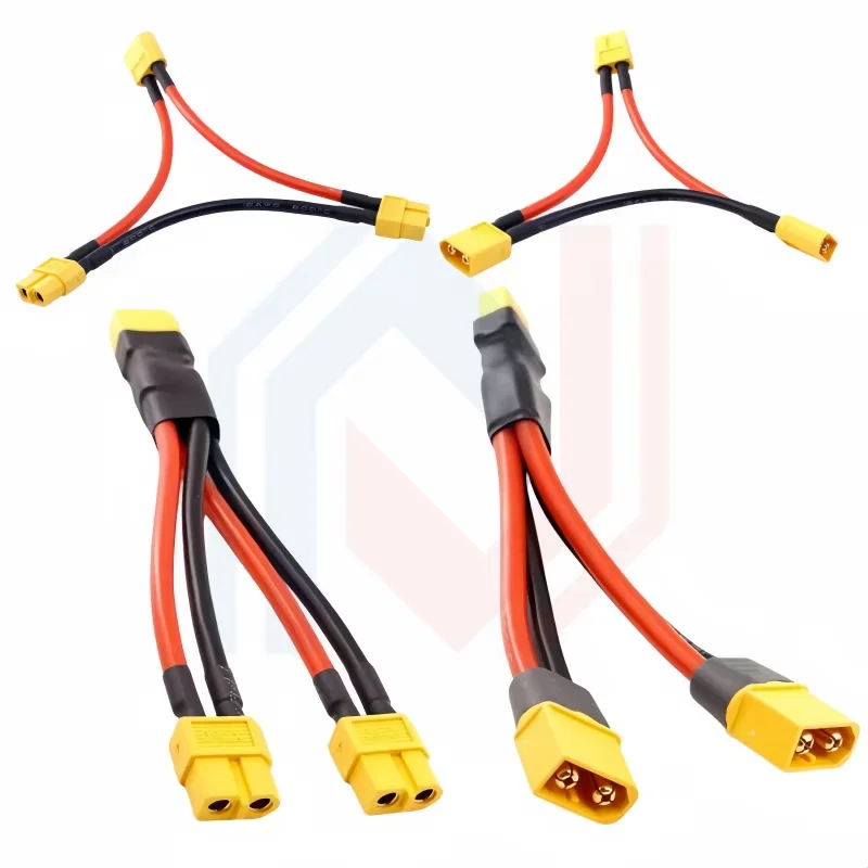 XT60H Plug cable,XT60 Parallel Battery Connector Male/Female Cable Dual Extension Y Splitter 2/3Way Silicone Wire for RC Battery