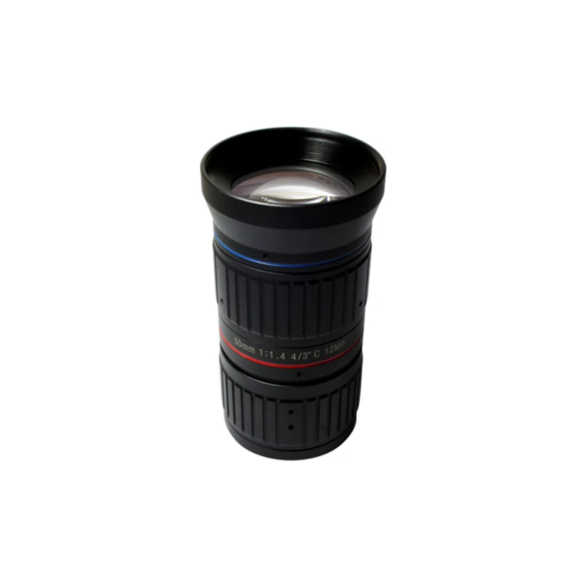

12MP 4/3" 50mm C-Mount Machine Vision ITS Lens Low Distortion F1.4 4K CCTV Lens Network Security Industrial Camera Lens SL-0337
