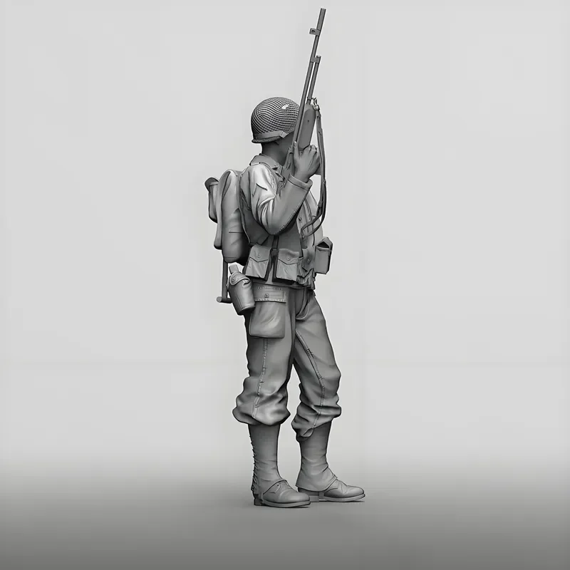 Figura de acción de soldado de artilugista Ii de la guerra mundial, Kit de modelo blanco de resina Gk, figura de soldado, temas militares sin montar y sin pintar, 1/16