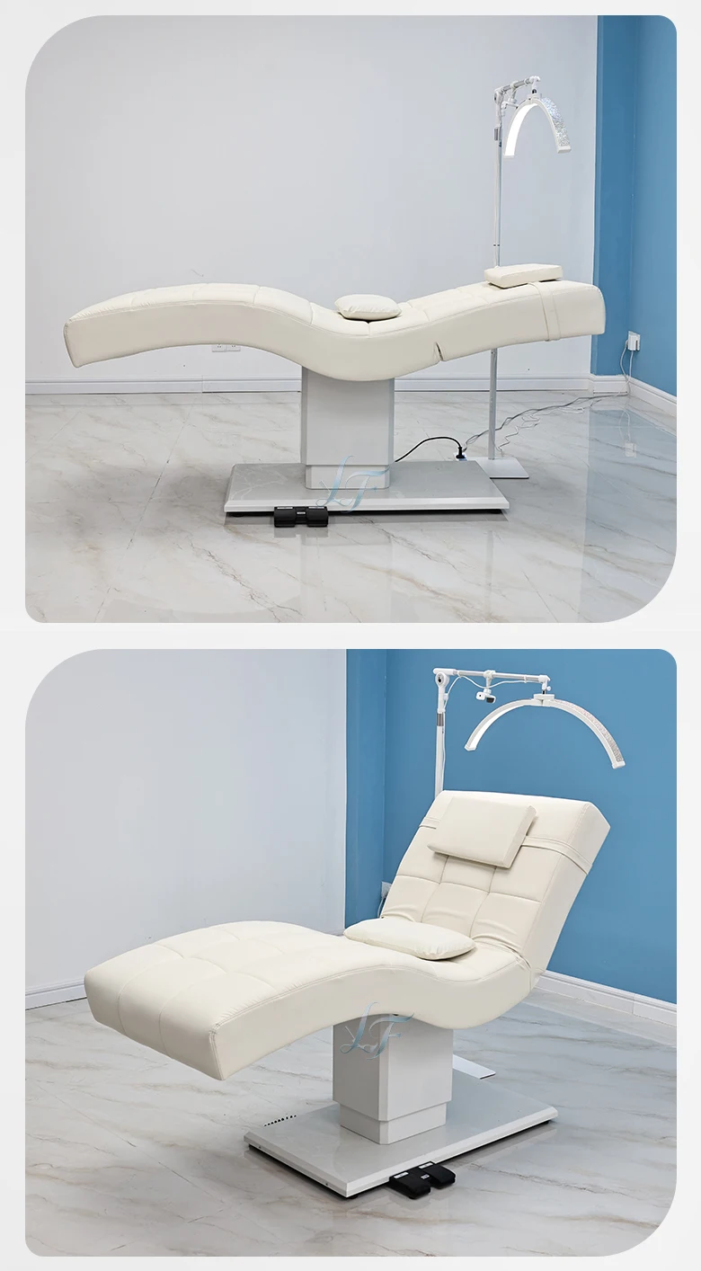 Luxuriöses Fußgesteuertes Schönheitsbett, Massagebett mit Ergonomischer Rückenlehne, Verstellbares Spa-Bett, Individuelle Lederfarbe für Salons – Detail 9