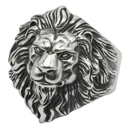 Hot selling domineering lion head S925 sterling silver open men's ring gift boyfriend charming personality punk