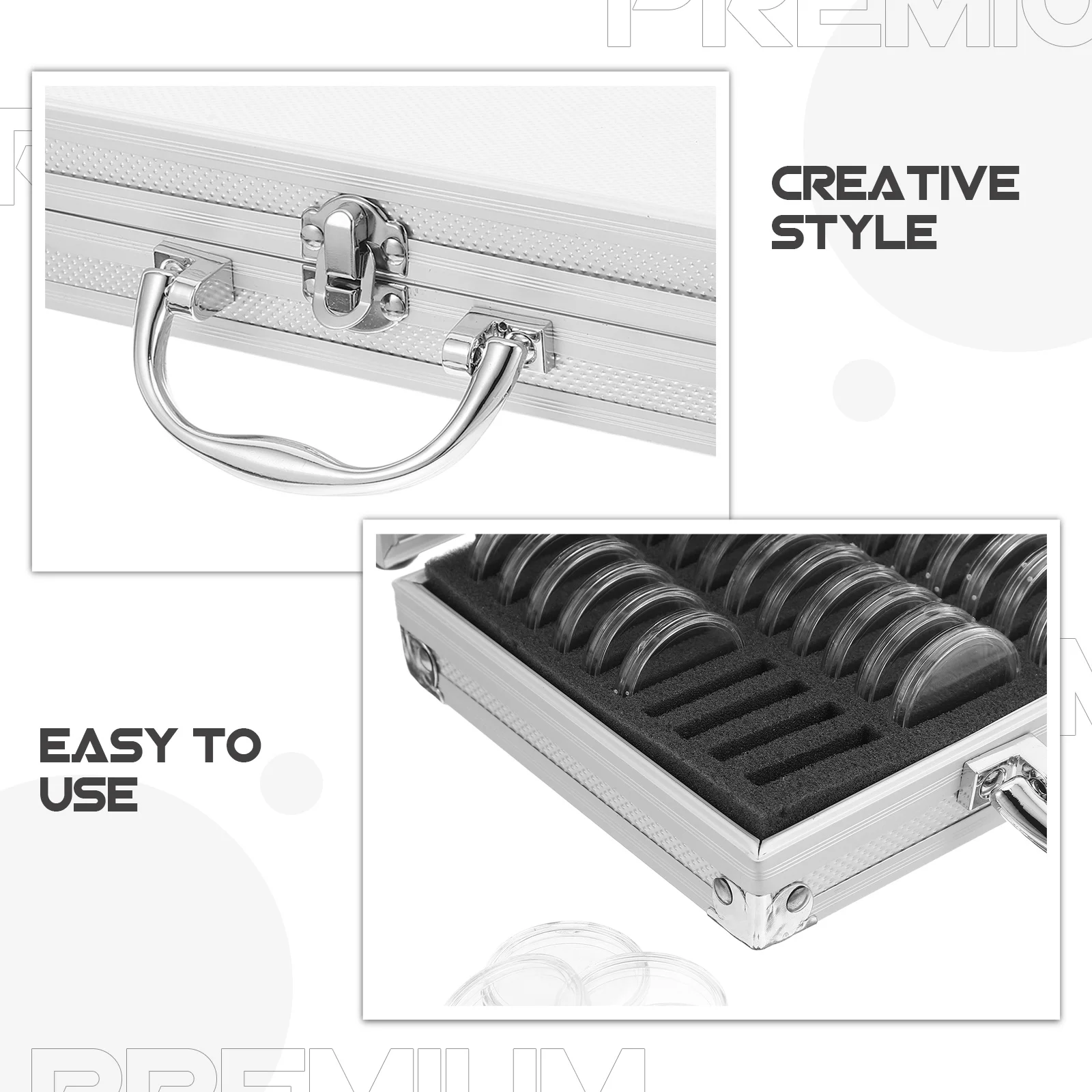 50pcs Coin Collection Box Transparent Metal Storage Case For Coins Medals Badges Display Holder Portable Mini Organizer Secure