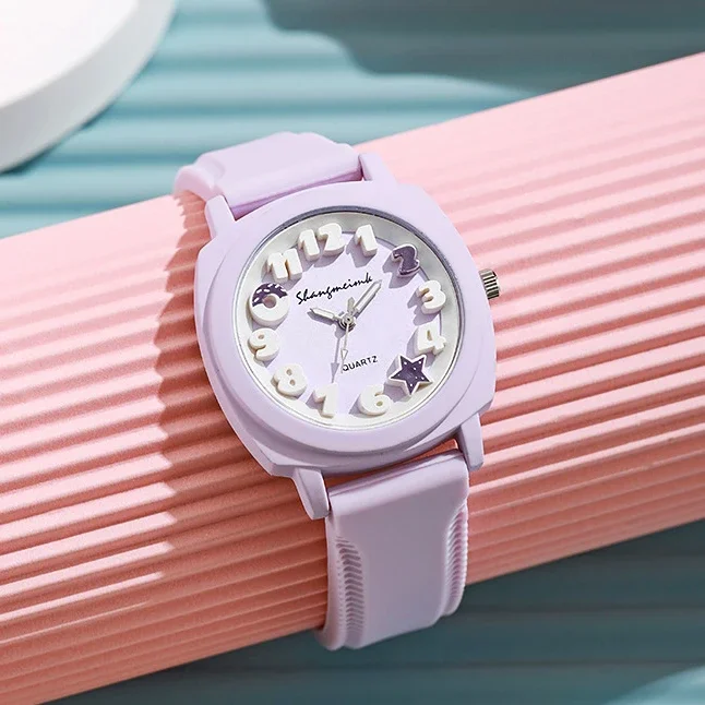 

Fashion 3D Arabic Dial Women's Quartz Watch Candy Color Silicone Casual Ladies Wristwatch Montre Femme Clock Square Watches