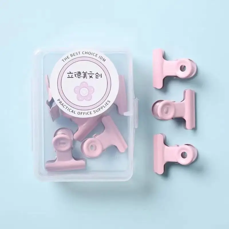 Macaron Color Dovetail Clip Ticket Clip File Folder Fixing Clips Document Metal Binder Clip Desktop Storage File Organizers