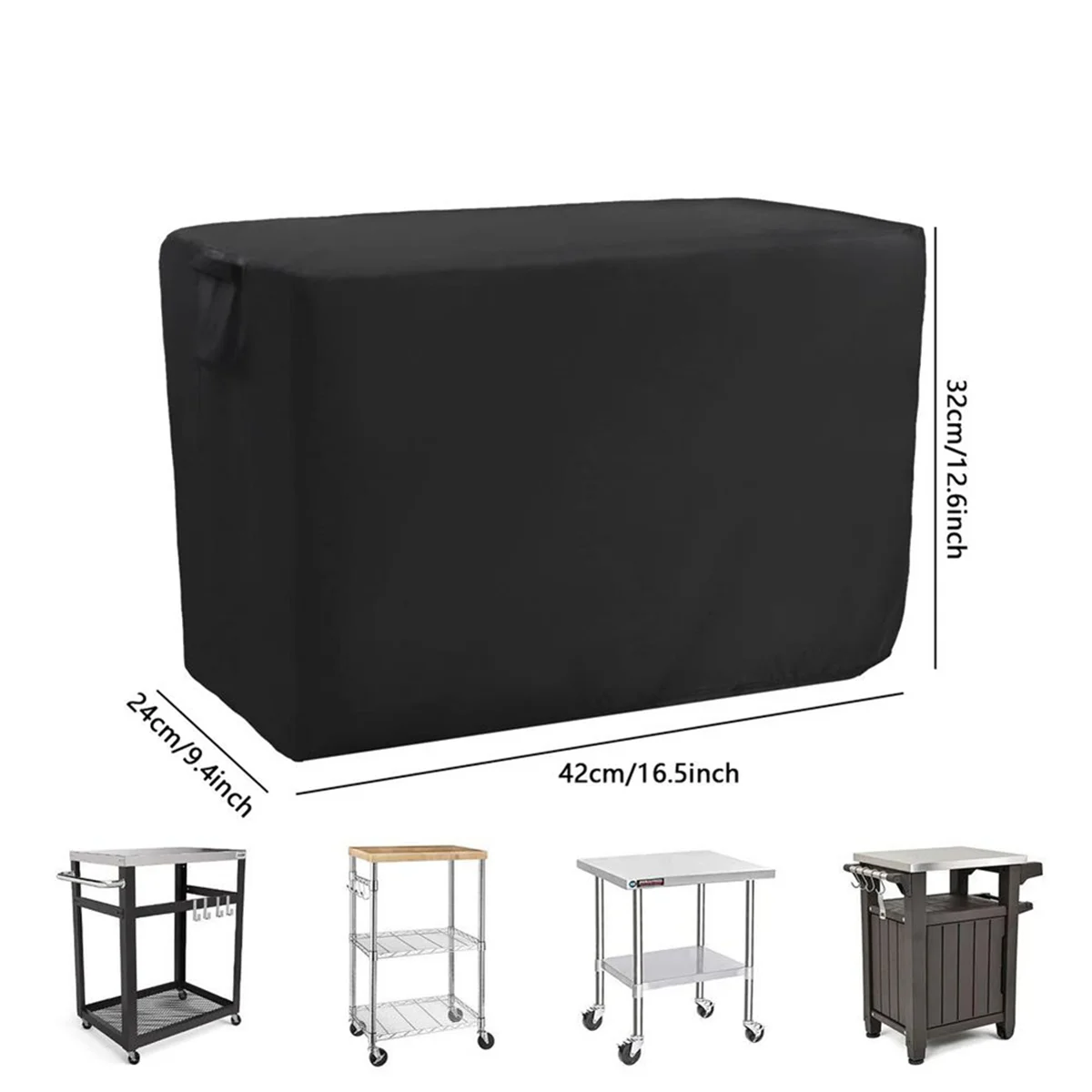 Serving Cart Cover Waterproof Grill Table Cover Table Protection Service Utility Cart Cover for Patio Metal Prep Work