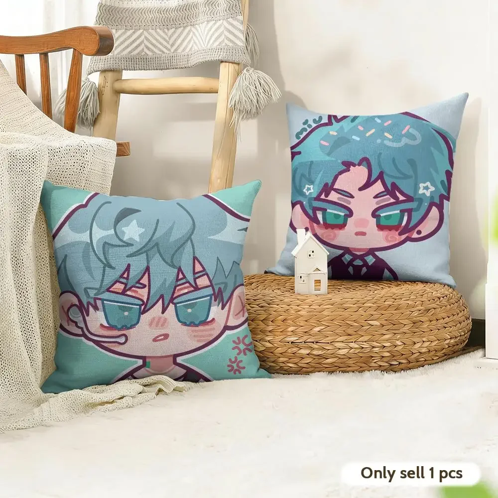 Alien Stage Lapel Pins Ivan Till Sua Mizi Cushion Cover Natural Linen Organic Fabric Double-Sided Room Sofa Decor Pillow Case