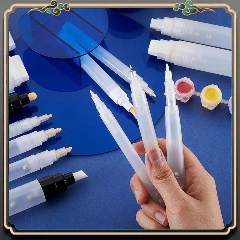 ASMA-مجموعة مكونة من 14 قلم طلاء فارغ قابل للتعبئة، قلم طلاء قابل لإعادة الملء، علامات فارغة شفافة، أنبوب طلاء فارغ #3