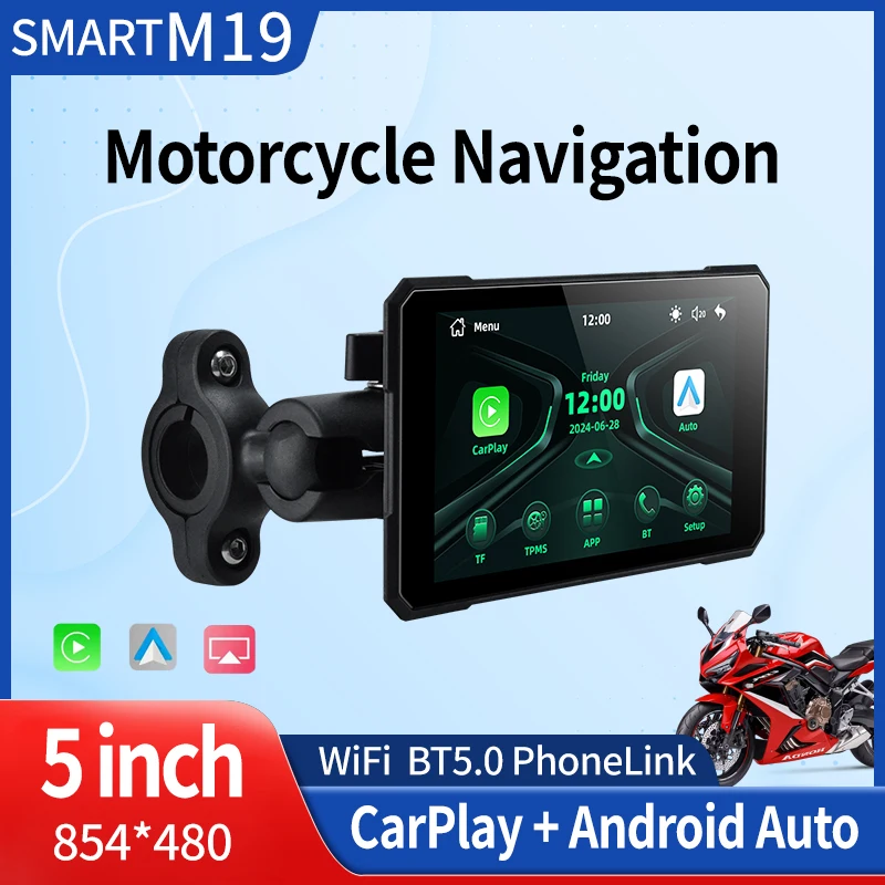 

SMART 5 Inch Carplay Motorcycle Screen Navigation Wireless CarPlay Android Auto Screen Motorcycle Wireless Motor GPS Portable