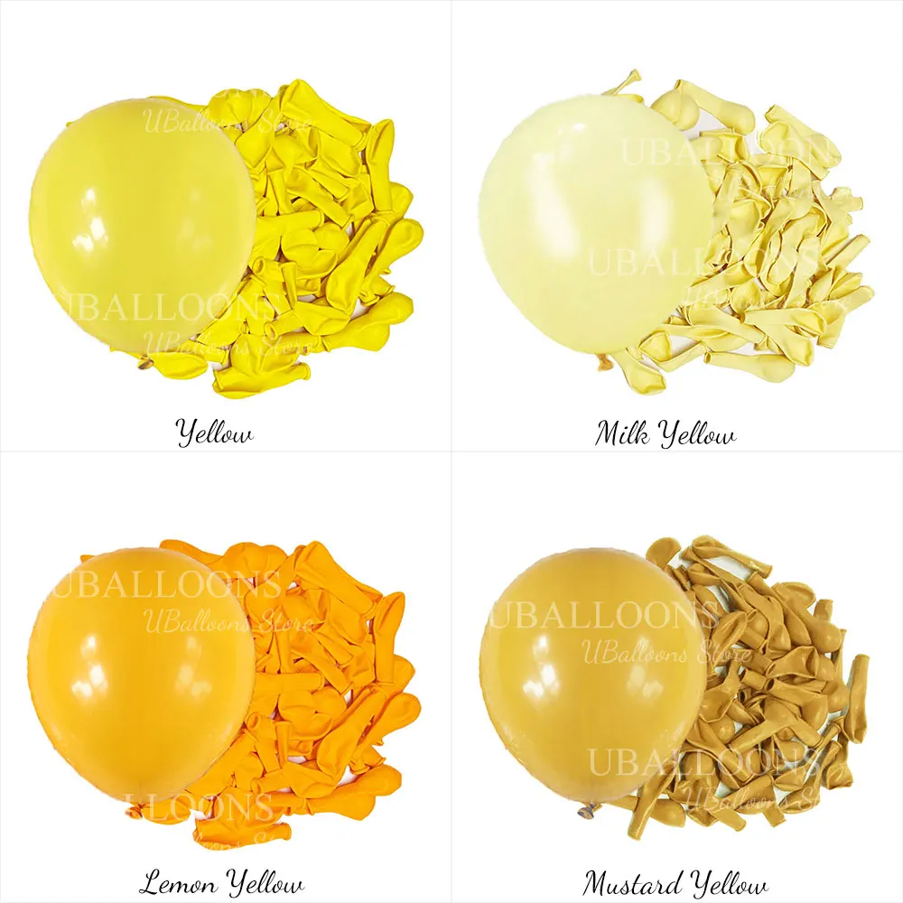 10/30/50 Uds. Globos amarillos Retro mostaza Limón Maca Pastel amarillo globos de látex de helio para cumpleaños Baby Shower decoración de boda