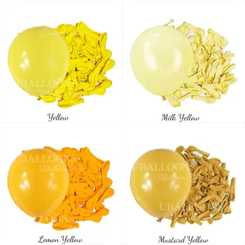 10/30/50Pcs Yellow Balloons Retro Mustard Lemon Maca Pastel Yellow Helium Latex Balloons…
