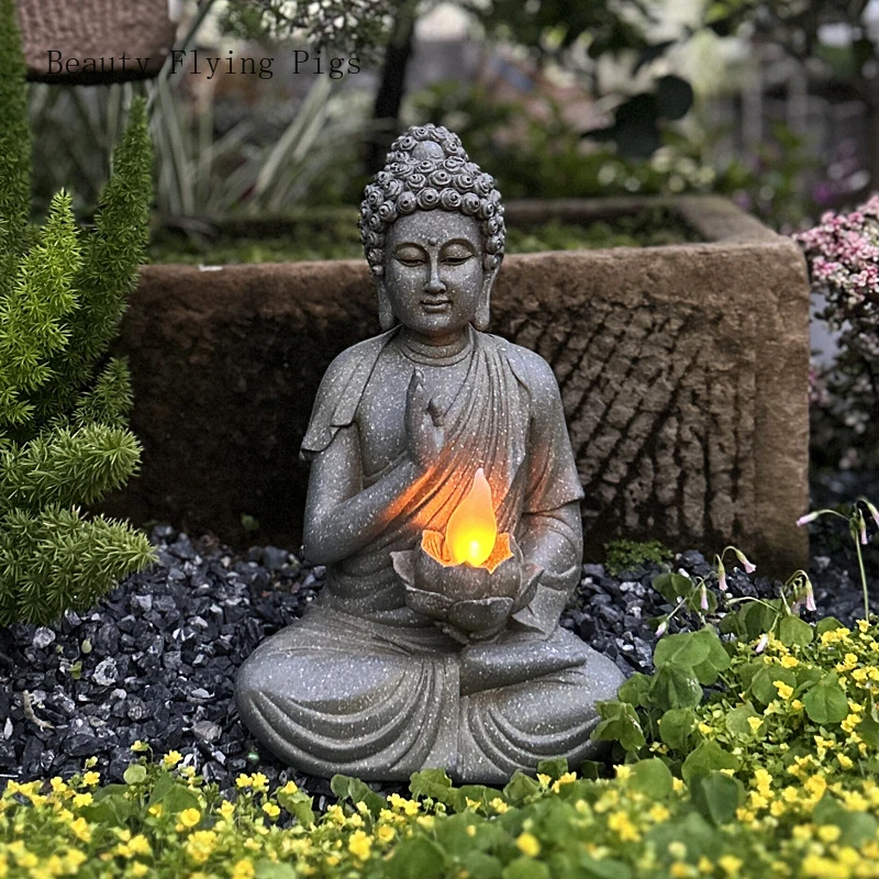 1 pc Solar powered Buddha ornaments Buddhist temple supplies pray for auspiciousness Ensuring safety Desktop decoration Gifts