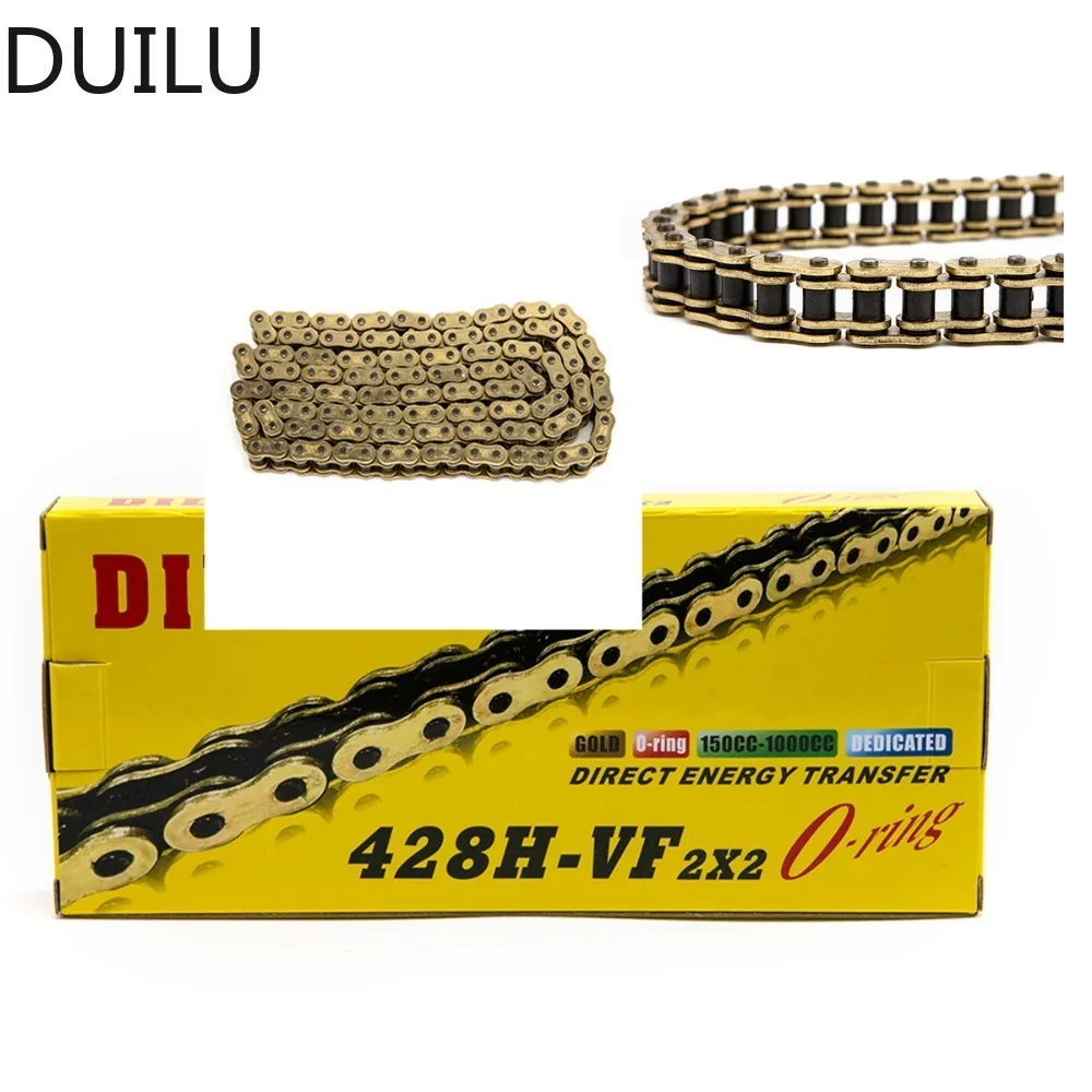 136 Links O-Ring Motorcycle Drive Chain Gold Oil Seal Chain 428 for Honda CB400 Suzuki Dirt Street Bike