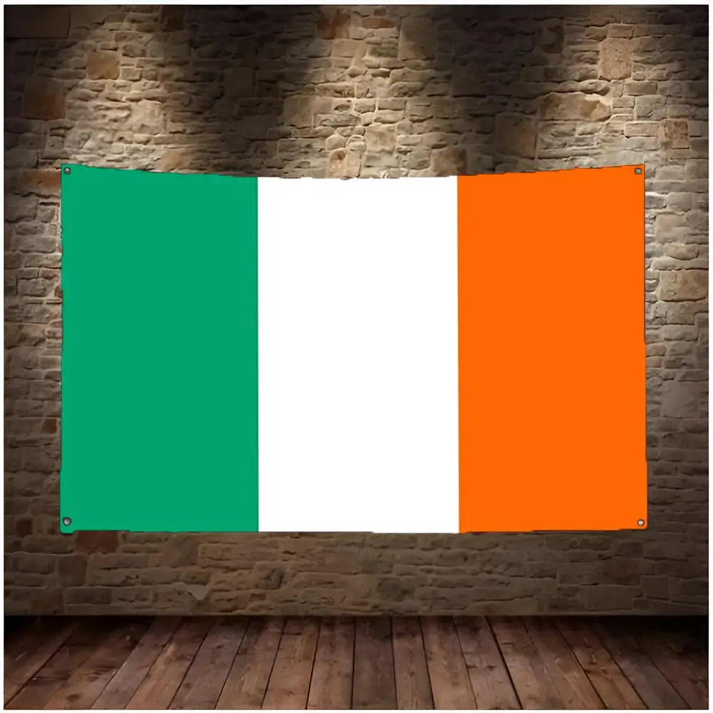 Ireland Emerald Isle Celtic Green Flags Daily four ring borderless design indoor outdoor decor easy hang install