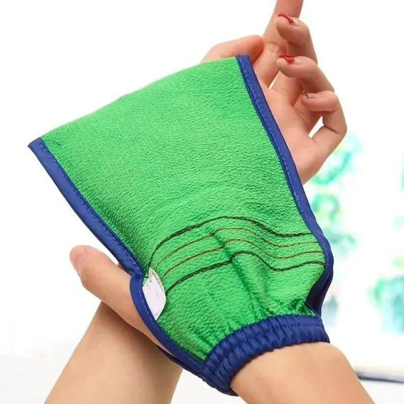 2026 Shower Spa Exfoliator Two-sided Bath Glove Body Cleaning Shower Gloves Scrubbing Gloves Random Color Bathroom Supplies
