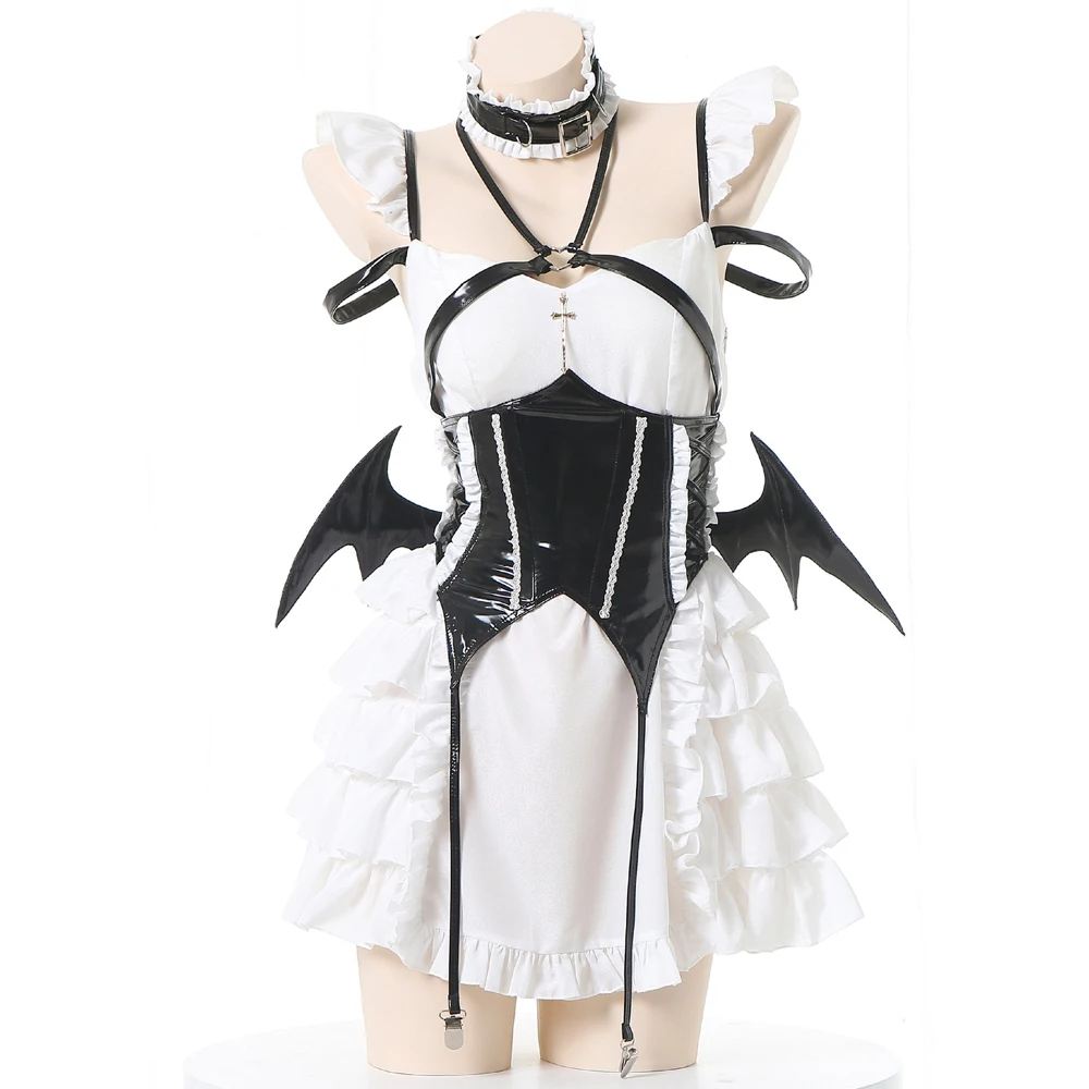 

AniLV Anime Lolita Devil Wings Dress Maid Unifrom Outfits Halloween Cosplay Costumes