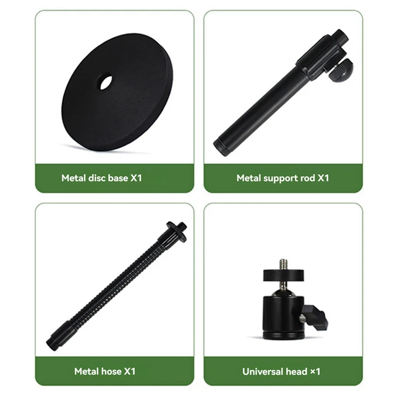 Hose Desktop Webcam Stand Adjustable Metal Desk Tripod Streaming Support With Sturdy Mount Base-AU47