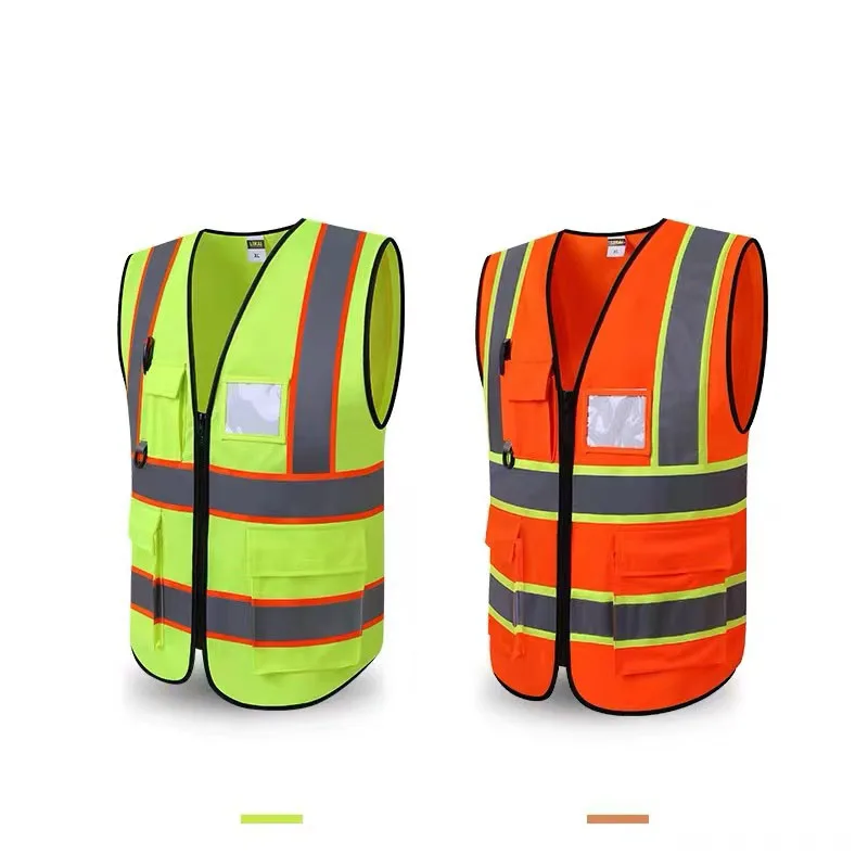 New Customizable Logo High visibility Reflective Safety Vest for Construction Workers Night Safety Work Clothes