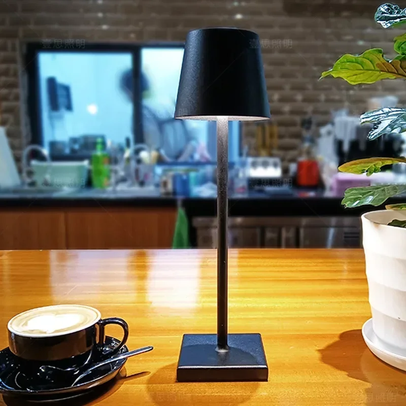 Poldina-Lampe de Table Sans Fil, Rechargeable par USB, Joli Tactile Étanche, pour Chambre à Coucher, Hôtel, Salon, Restaurant