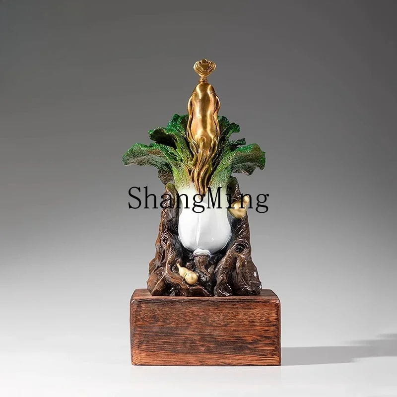 CL copper gold years brass cabbage ornament living room entrance home decoration new Chinese handicrafts