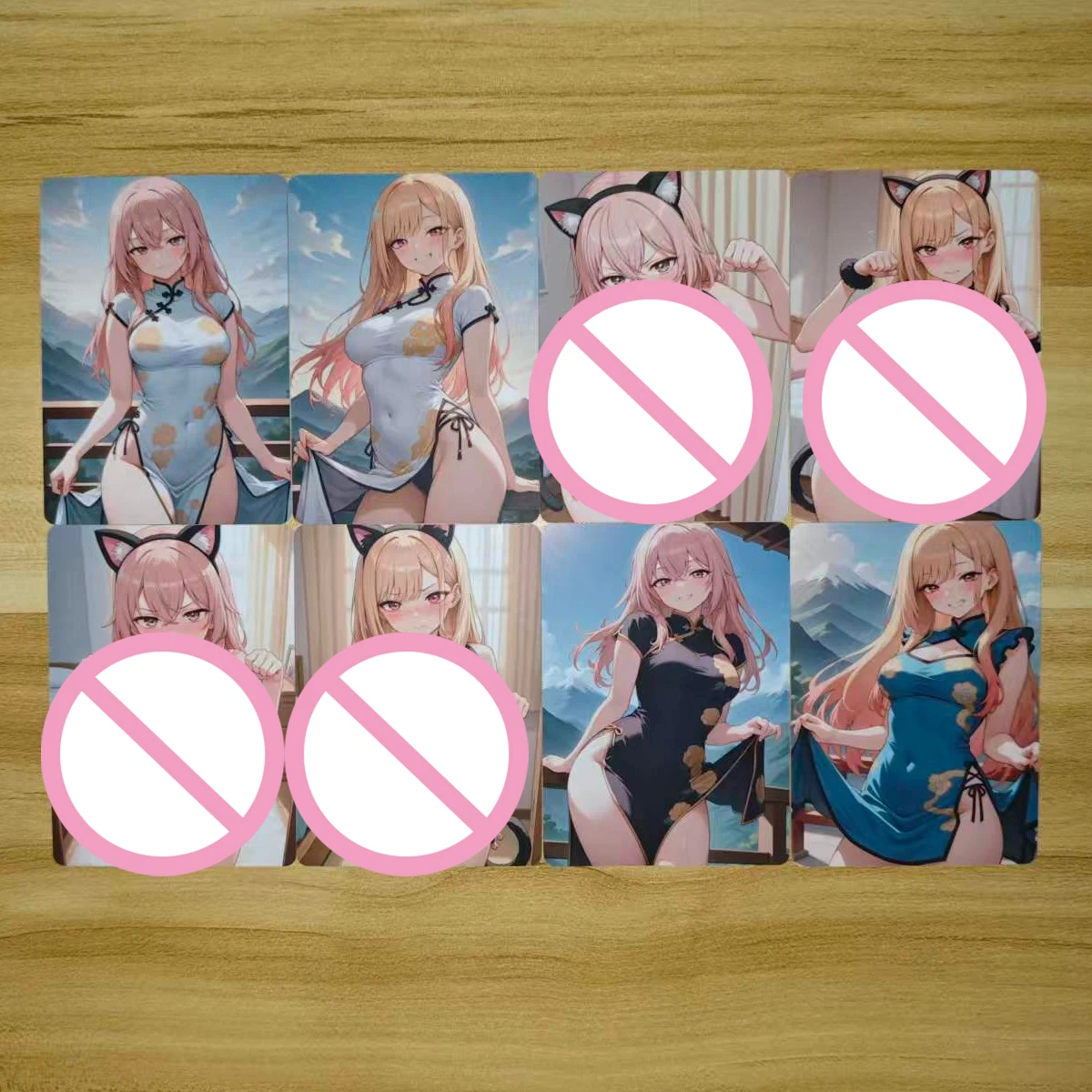 8Pcs/set NSFW Card My Dress-Up Darling qipao cat Inui Sajuna Kitagawa Marin Inui Shinju Collection Card 18+