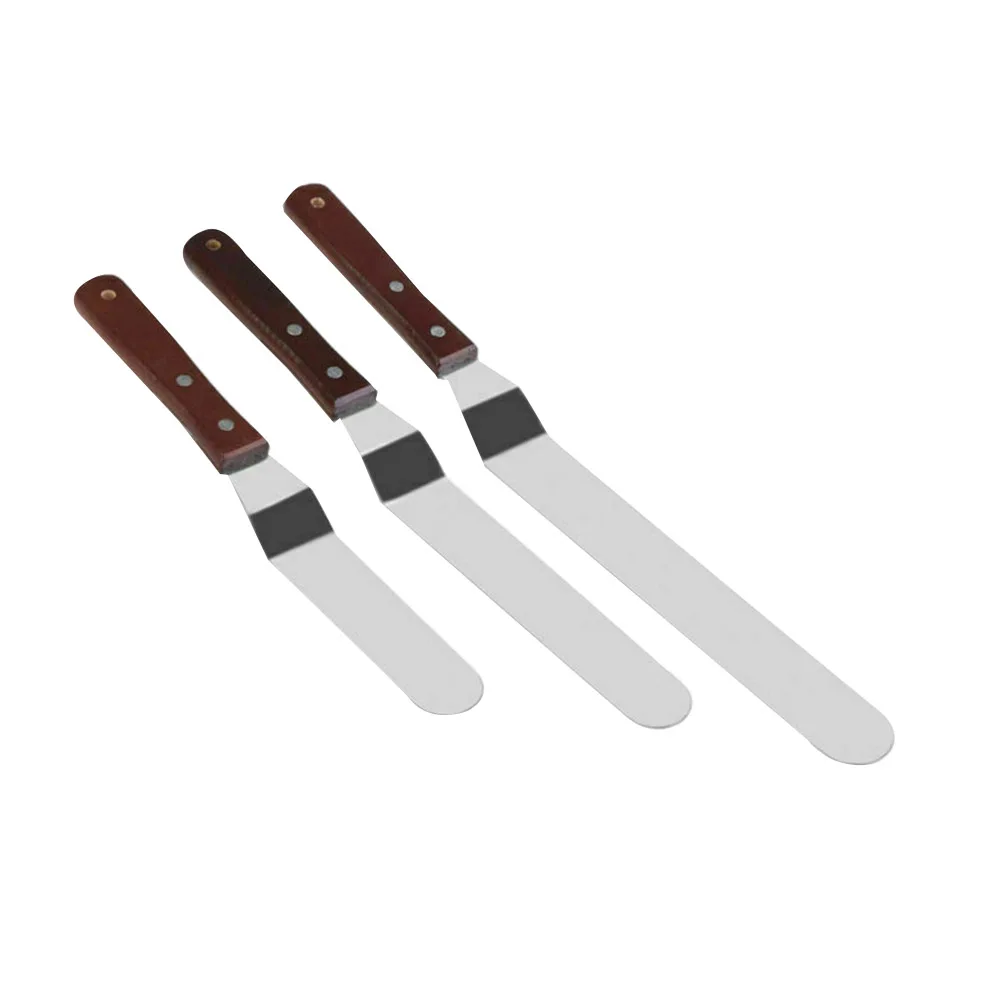 

3Pcs Cake Decorating Spatula Set 6 8 10 Inch Stainless Steel Icing Smoother Cream Butter Spreading Baking Pastry Tool