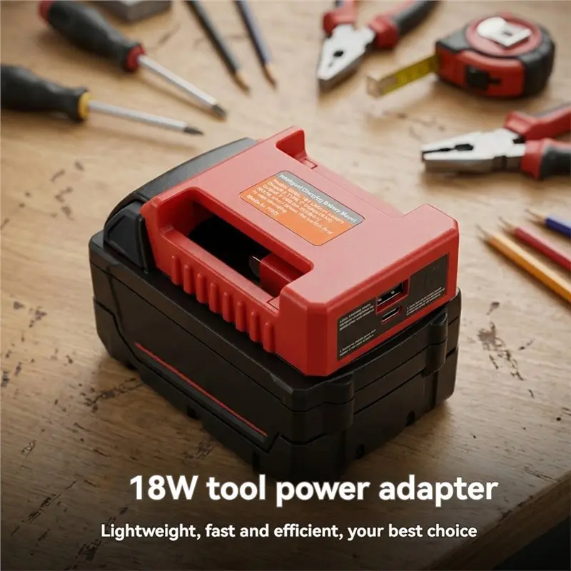Y47A Portable 18V Battery Converter for PXBP-300 - Dual USB-A/C Adapter, Power Bank for Outdoor Camping