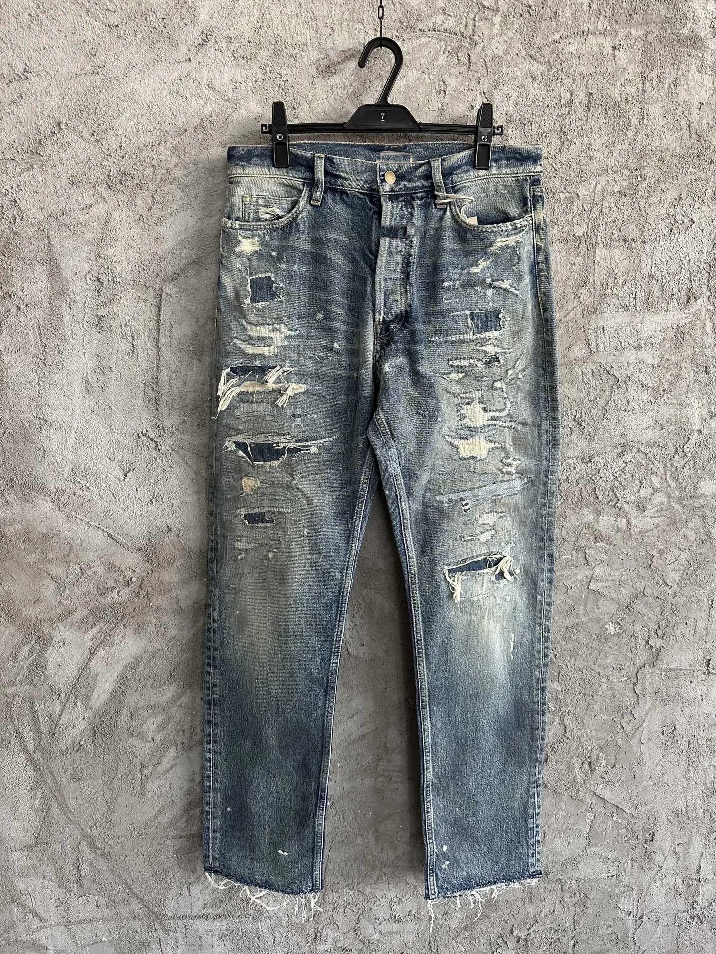 

Men Jeans Classic Coated Casual High Street Straight Streetwear Baggy Y2K Oversized Denim Trousers