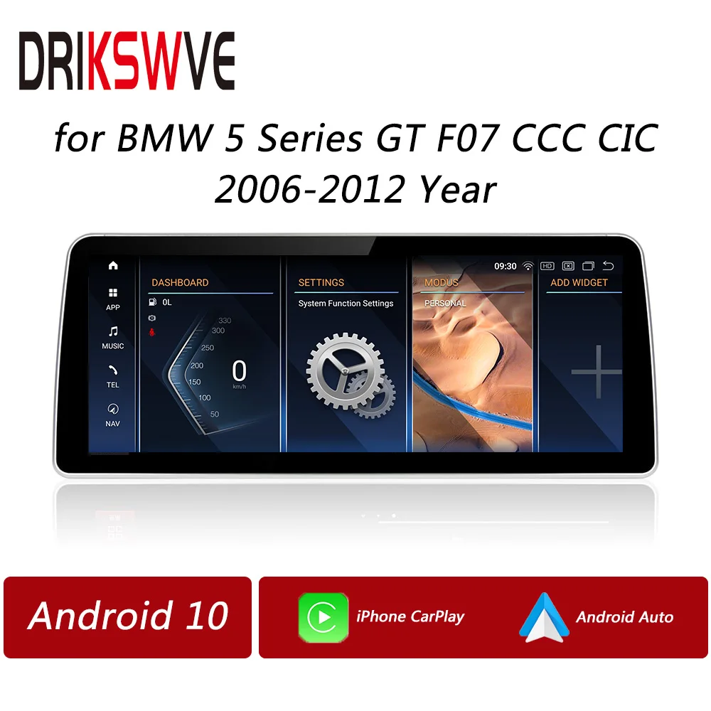 

DRIKSWVE Car Radio Stereo Android Auto Screen with Snapdragon 8 Core Multimedia Player for BMW 5 SeriesGT F07 CCC/ CIC System