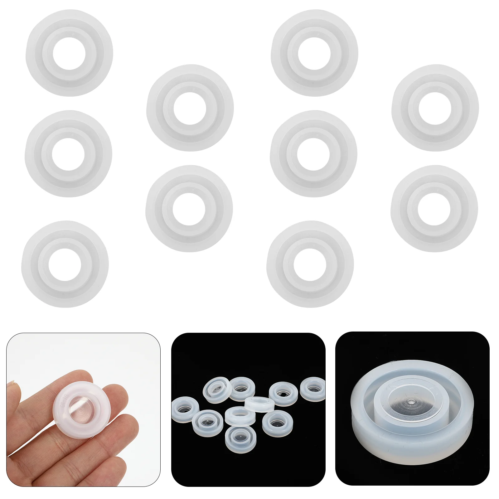 

10 Pcs Ring Epoxy Mold Jewelry Casting Practical Silicone Napkin Rings Pendant Silica Gel Charm Making