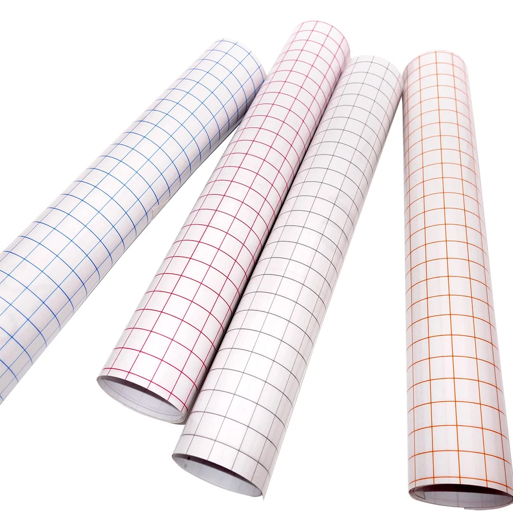 30cm*100cm Clear Vinyl Application Tape Blue/Red Alignment Grid for Car Wall Craft Art Decal Transfer Paper Tape Adhesive DIY