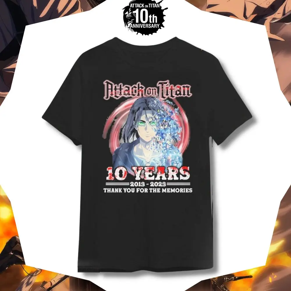 Double Side Printed Anime T-Shirt Attack on Titan Mikasa Ackerman Front Dynamic Character Print Wings of Freedom Logo on Back