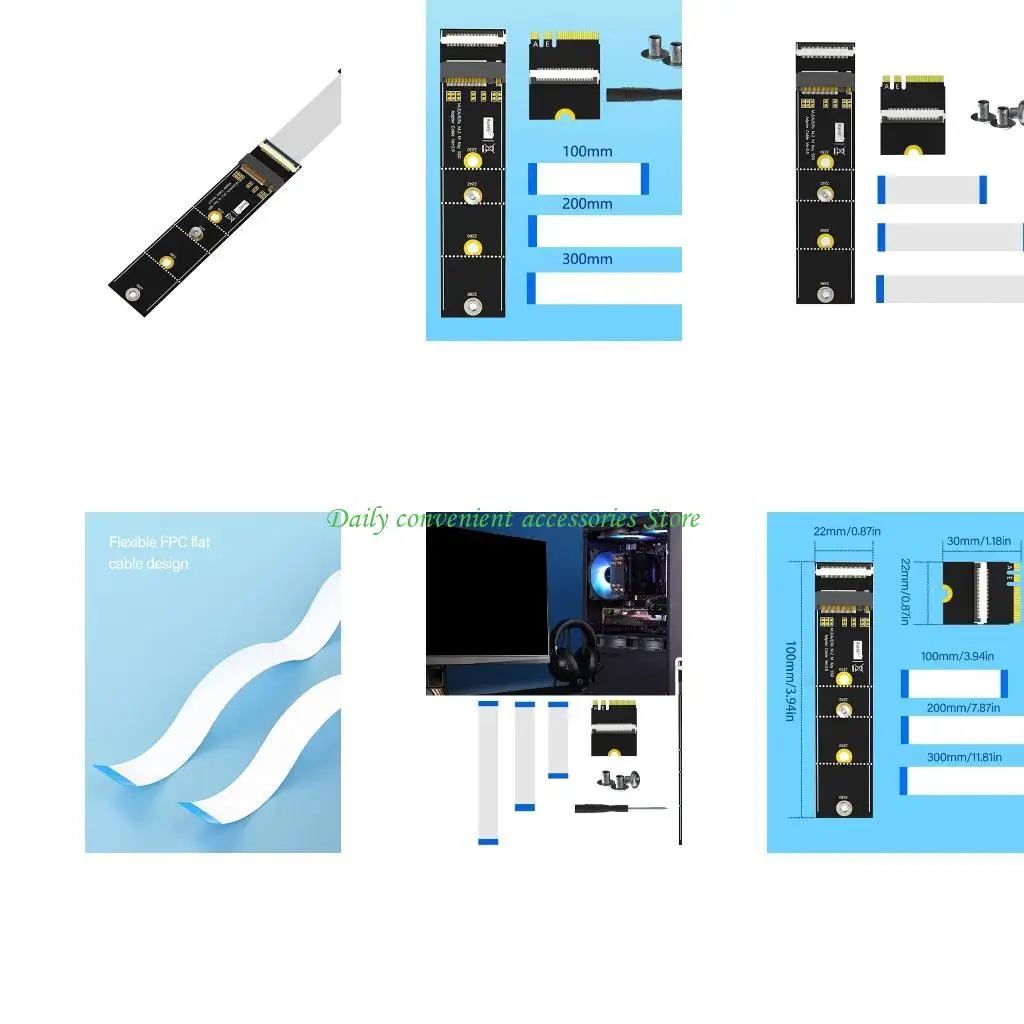

97QB M.2 M to A+E Extension Cable 64Gbps Fast Speed For Key A/E Devices Featu