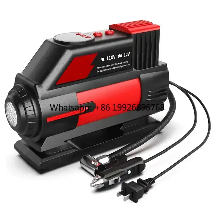 

ACDC Mini Electric Hand-Held Air Compressor 12V/240V Tire Inflator with Tire Pressure Monitor LED Light for Cars