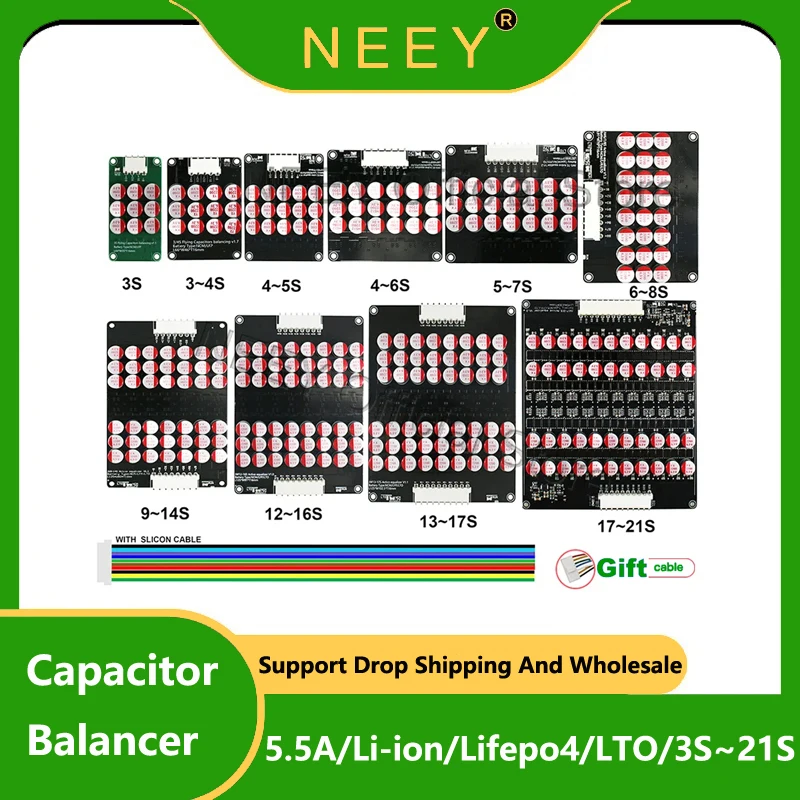 NEEY 5A Active Balancer 4S Lifepo4 Battery Equalizer 3S 5S 6S 7S 8S 10S 12S 14S 16S 17S 18S 20S 21S Li-ion LTO Energy Capacitor