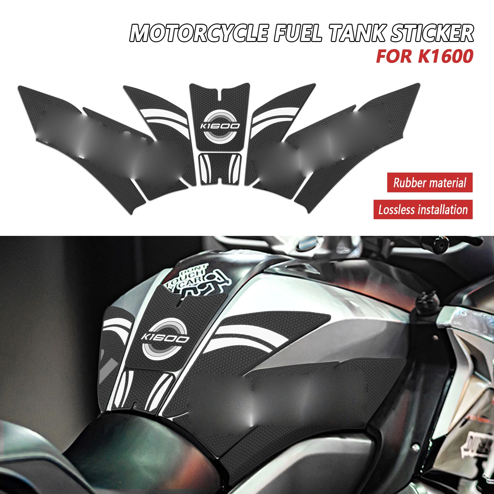 

Для BMW K1600 2022 - Аксессуары для мотоциклов: накладка на топливный бак, противоскользящая накладка на бак, боковая наклейка на топливный бак.