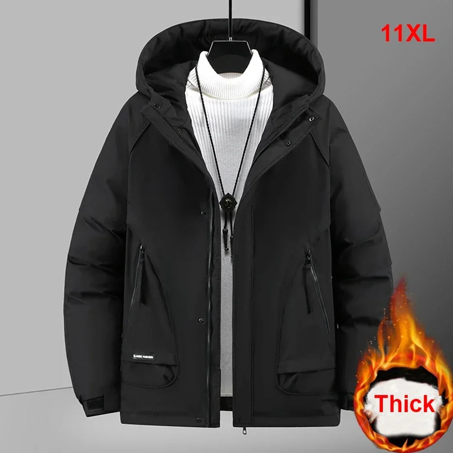 

Autumn Winter Thick Jacket Men Plus Size 11XL Cargo Jacket Coat Fashion Casual Solid Color Cargo Coat Male Big Size 10XL 11XL